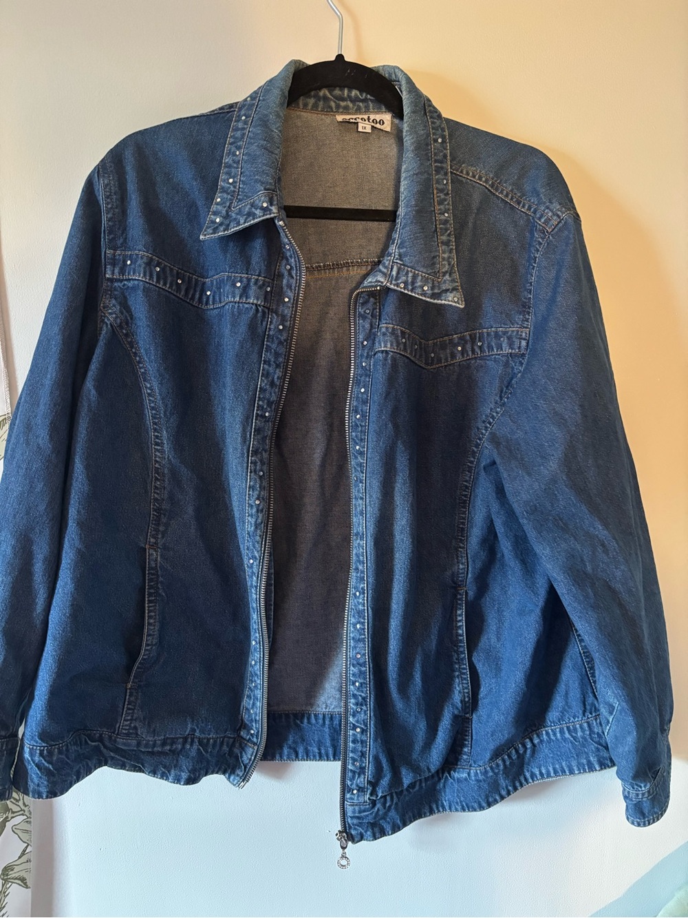 Eccotoo- Vintage Denim Jacket with rhinestones- 1X